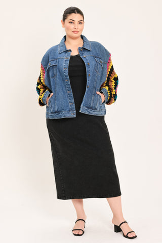 FESTIVAL WEAVE WASHED DENIM JACKET - Glamourous Grace