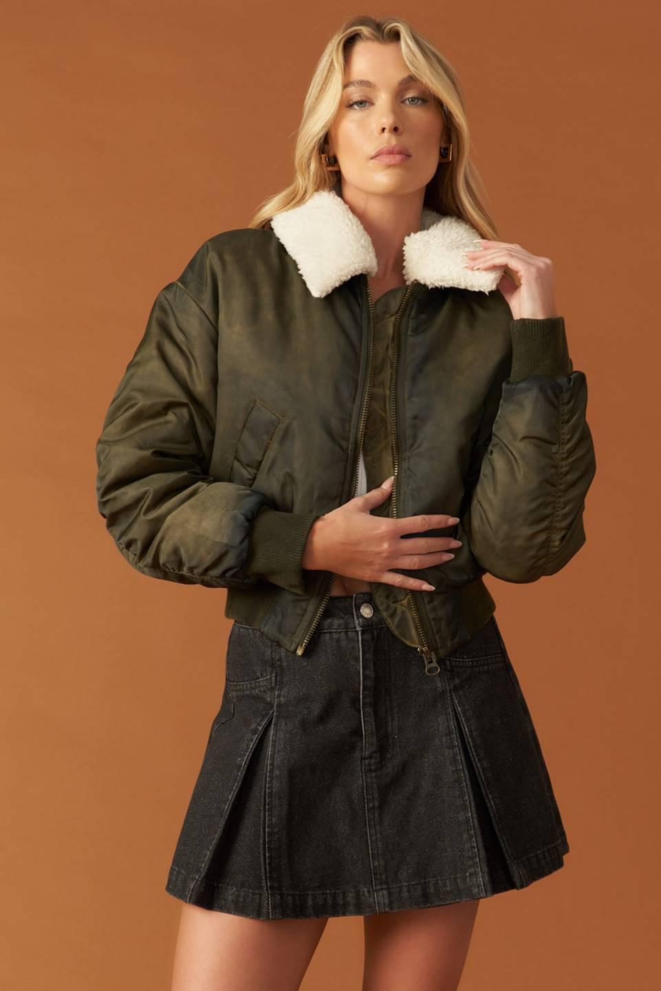 IN A TRANCE WOVEN BOMBER JACKET - Glamourous Grace