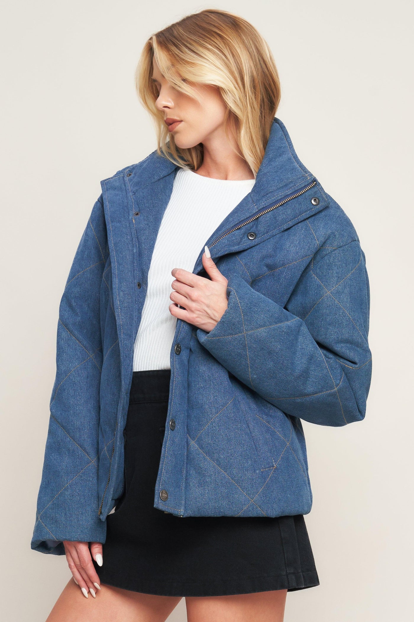 FOR GOOD QUILTED DENIM JACKET - Glamourous Grace