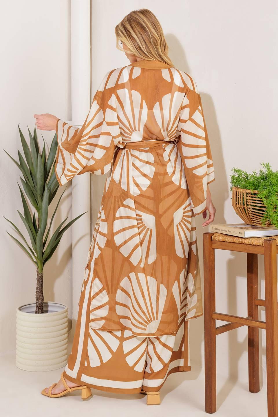 AWAITING LOVE WOVEN KIMONO COVER UP AND PANT SET - Glamourous Grace