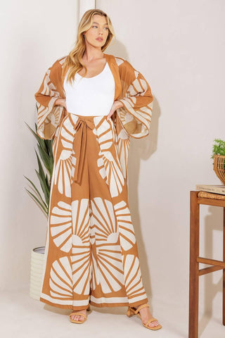 AWAITING LOVE WOVEN KIMONO COVER UP AND PANT SET - Glamourous Grace