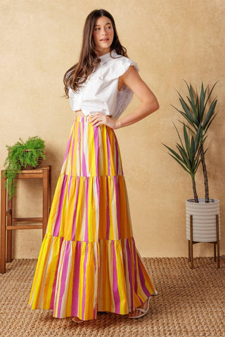 LIGHT UP MY LIFE POPLIN MAXI SKIRT - Glamourous Grace