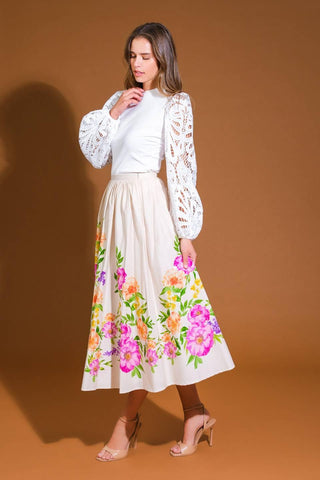 SAGAMORE CREEK LAND WOVEN MIDI SKIRT - Glamourous Grace