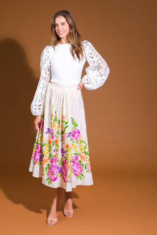 SAGAMORE CREEK LAND WOVEN MIDI SKIRT - Glamourous Grace
