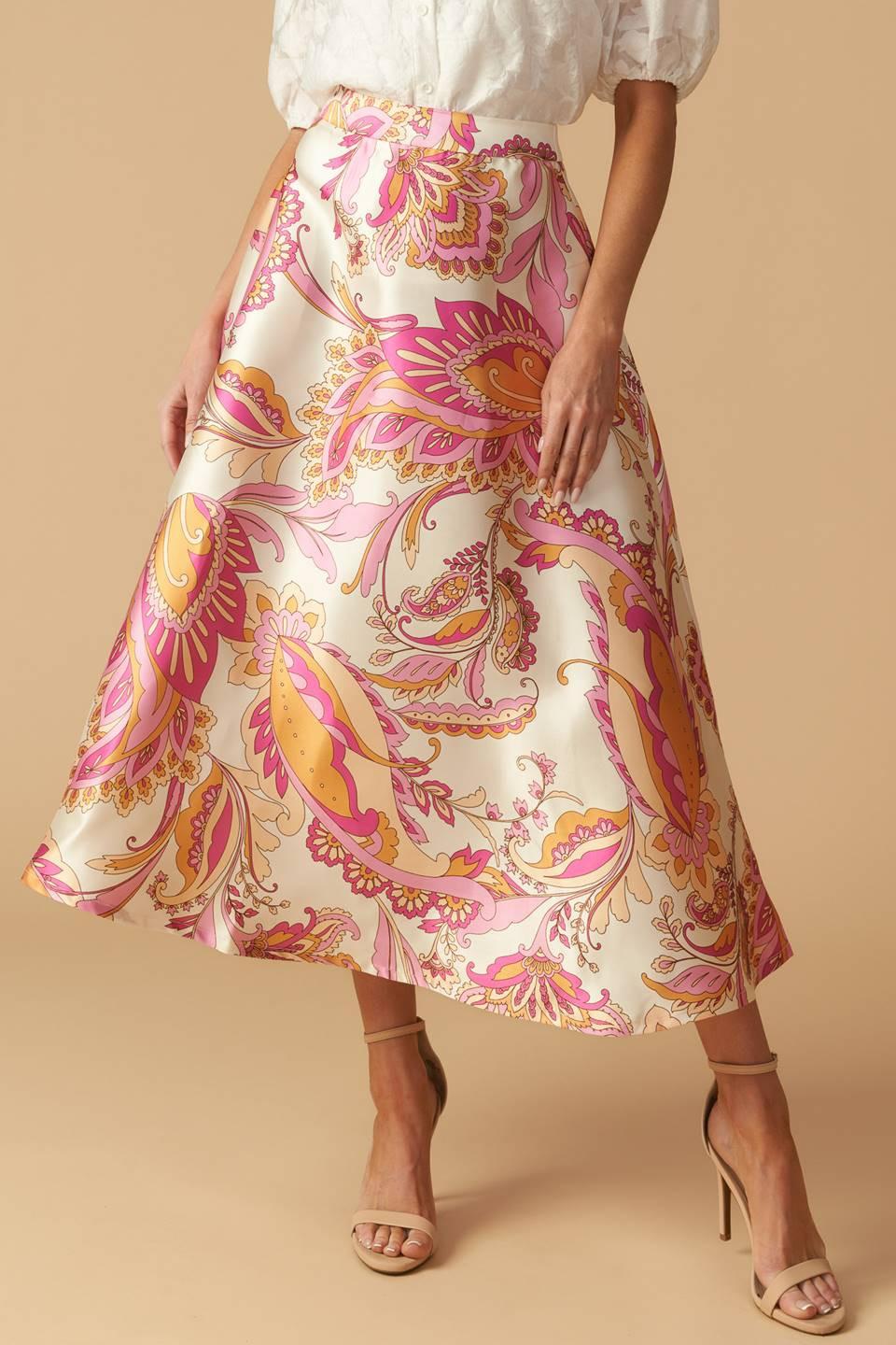 IN THE STILLNESS WOVEN MIDI SKIRT - Glamourous Grace