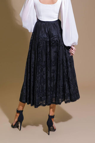 EASE MY MIND VELVET MIDI SKIRT - Glamourous Grace