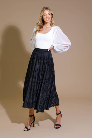 EASE MY MIND VELVET MIDI SKIRT - Glamourous Grace