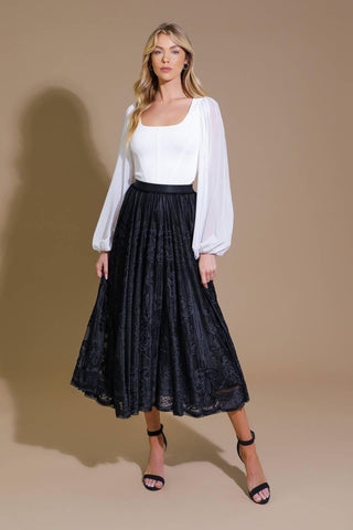 EASE MY MIND VELVET MIDI SKIRT - Glamourous Grace