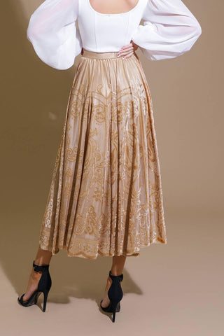 EASE MY MIND VELVET MIDI SKIRT - Glamourous Grace