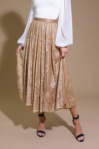 EASE MY MIND VELVET MIDI SKIRT - Glamourous Grace