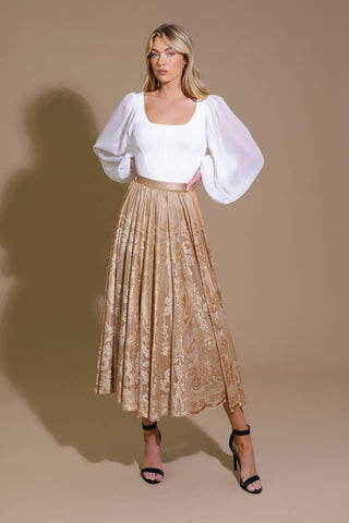 EASE MY MIND VELVET MIDI SKIRT - Glamourous Grace