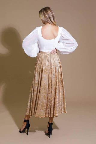 EASE MY MIND VELVET MIDI SKIRT - Glamourous Grace