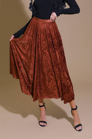 EASE MY MIND VELVET MIDI SKIRT - Glamourous Grace