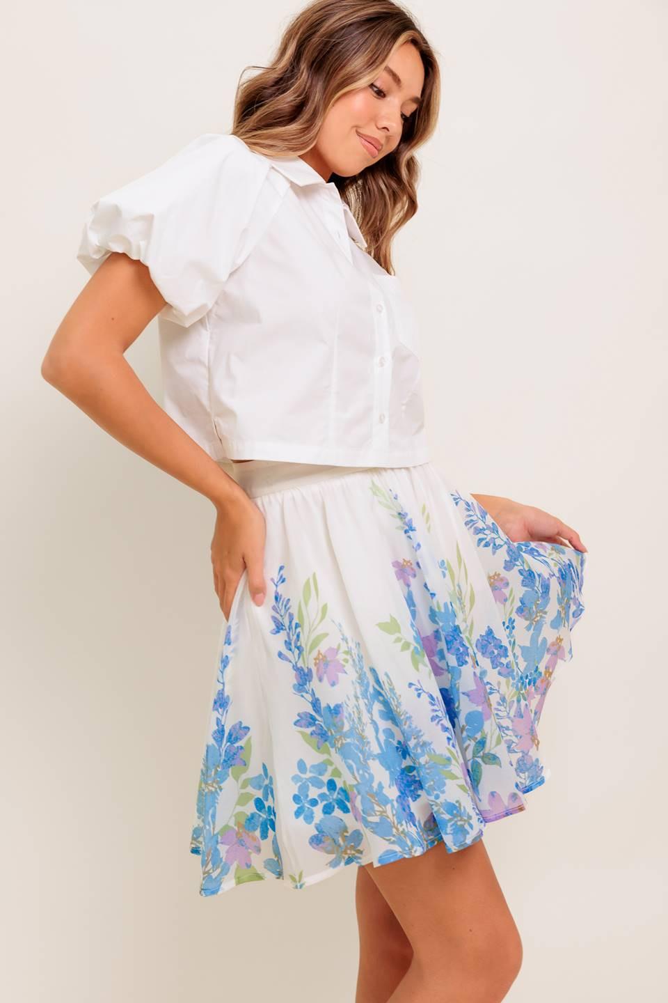 SUNSET SAIL WOVEN MINI FULL SKIRT - Glamourous Grace