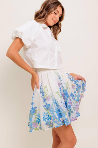 SUNSET SAIL WOVEN MINI FULL SKIRT - Glamourous Grace