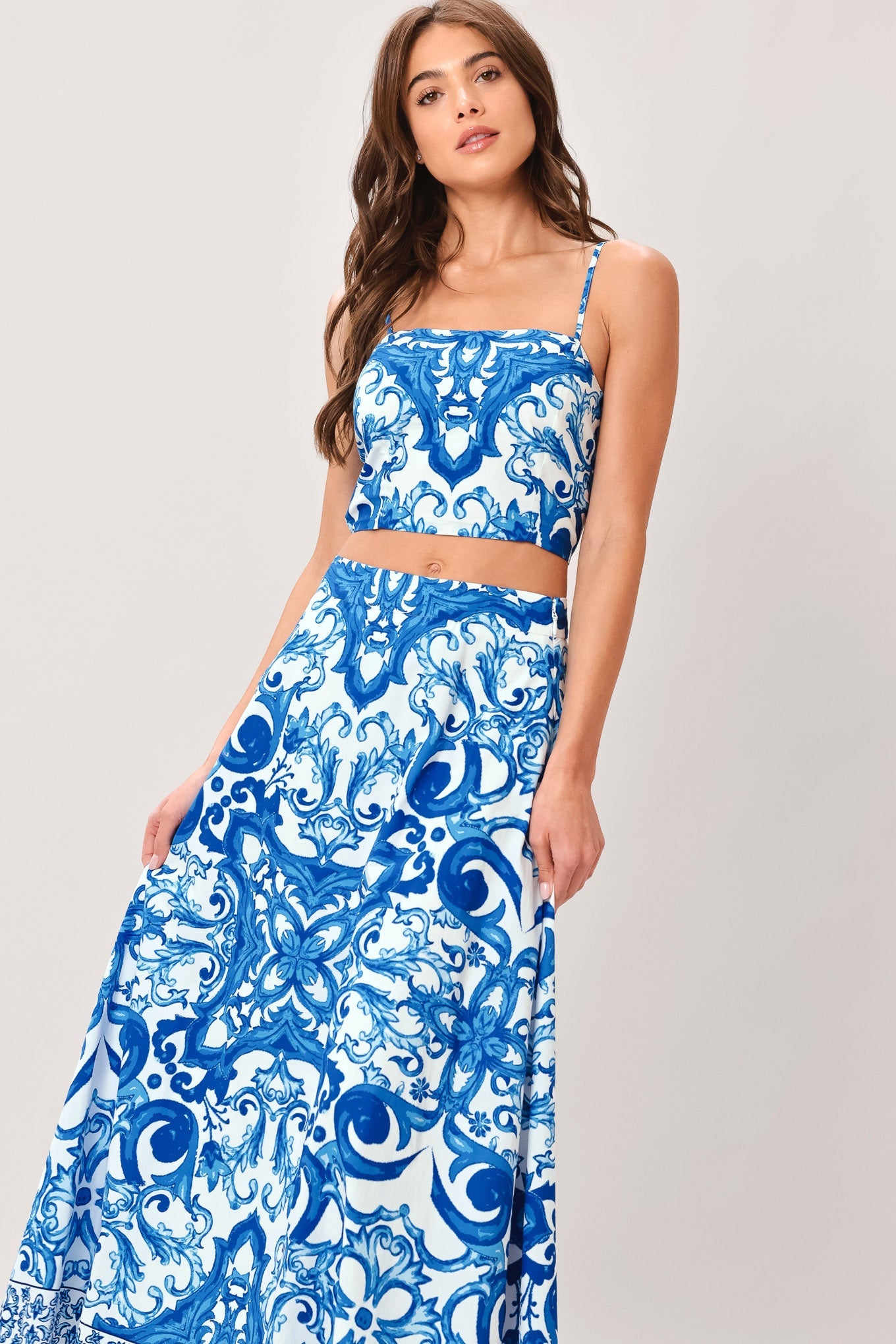 COASTAL MOSAIC WOVEN MIDI CIRCLE SKIRT - Glamourous Grace