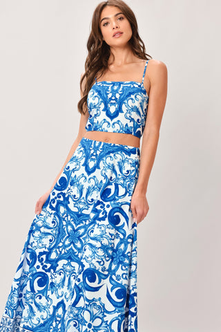 COASTAL MOSAIC WOVEN MIDI CIRCLE SKIRT - Glamourous Grace