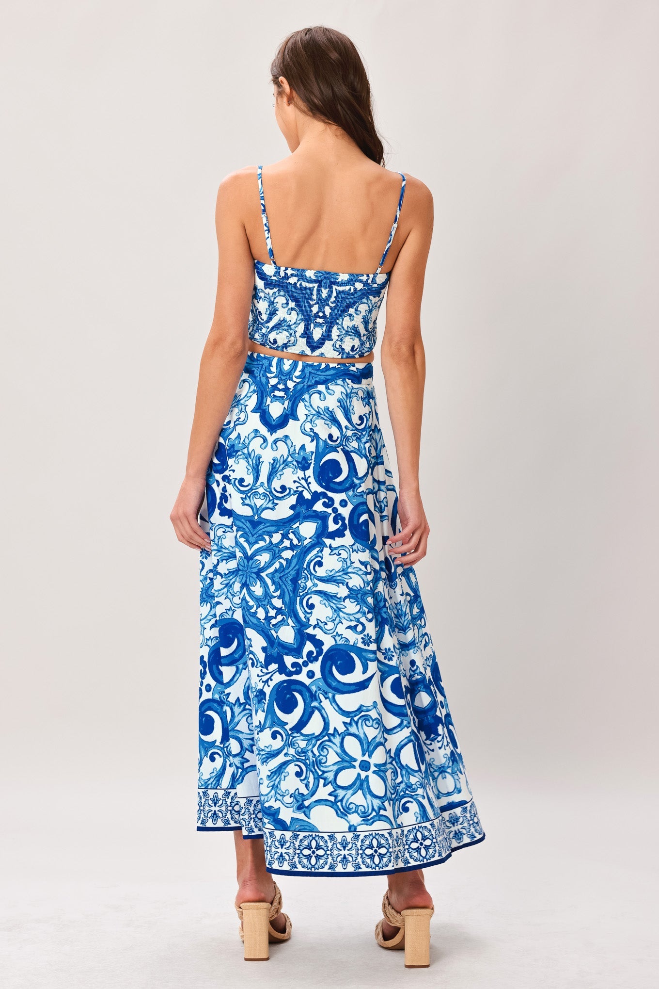 COASTAL MOSAIC WOVEN MIDI CIRCLE SKIRT - Glamourous Grace