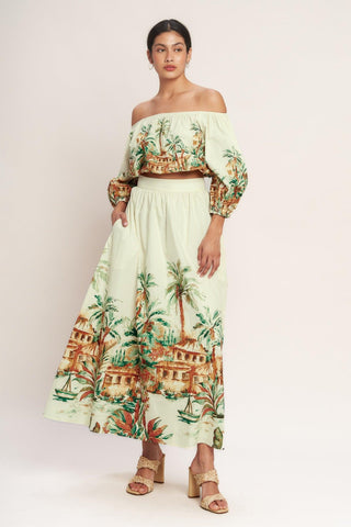 ISLAND TIME ONLY WOVEN MIDI FULL SKIRT - Glamourous Grace