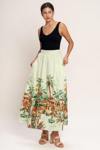 ISLAND TIME ONLY WOVEN MIDI FULL SKIRT - Glamourous Grace