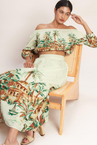 ISLAND TIME ONLY WOVEN MIDI FULL SKIRT - Glamourous Grace