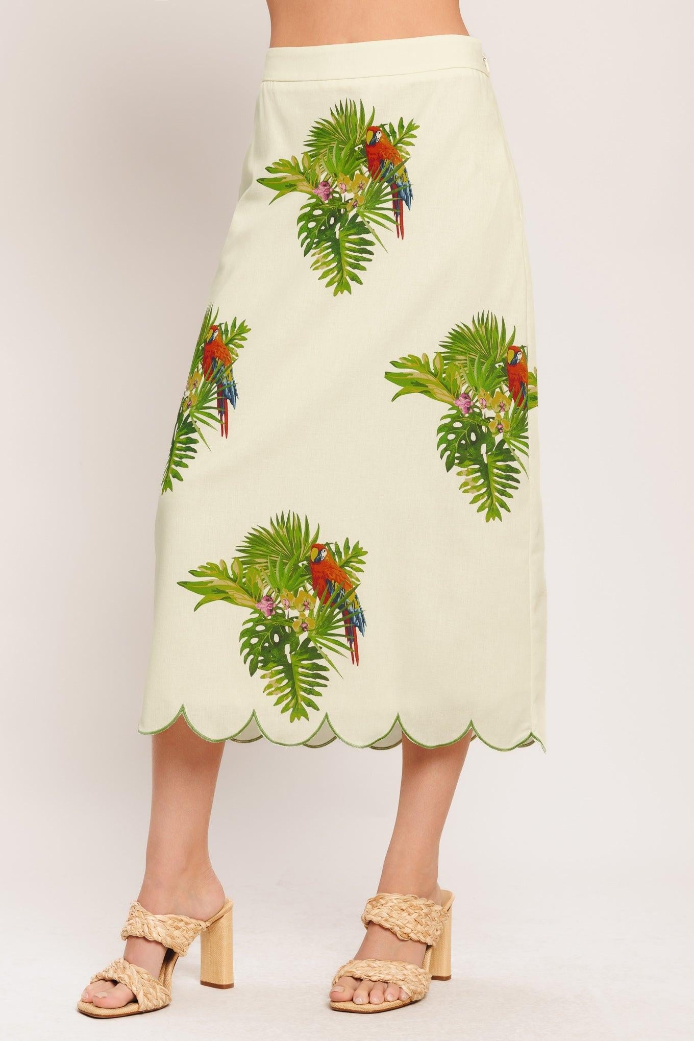 ISLAND ELEGANCE WOVEN MIDI SKIRT - Glamourous Grace