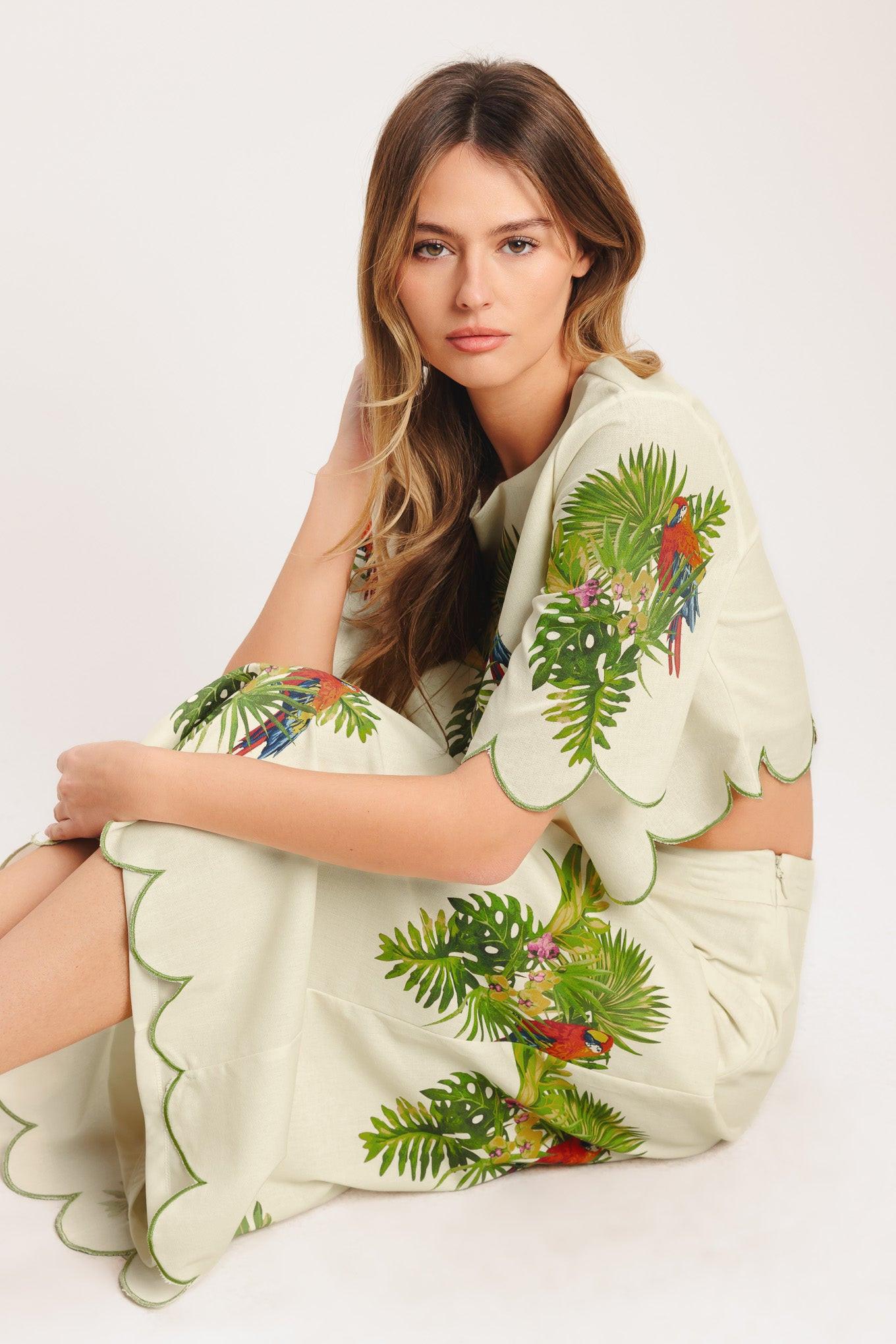 ISLAND ELEGANCE WOVEN MIDI SKIRT - Glamourous Grace