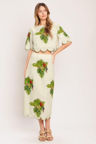 ISLAND ELEGANCE WOVEN MIDI SKIRT - Glamourous Grace