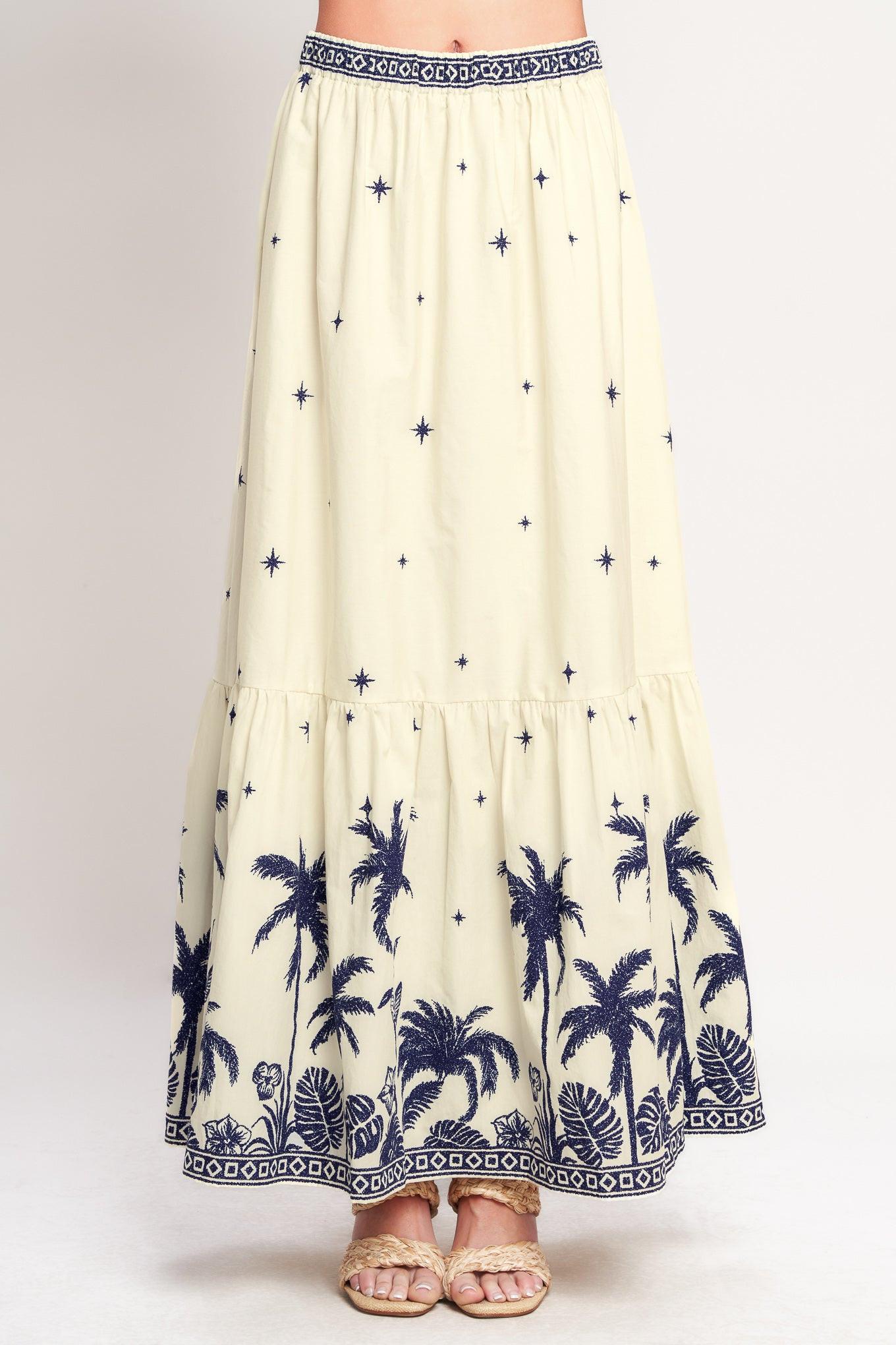 BOHO CONSTELLATION WOVEN MAXI SKIRT - Glamourous Grace