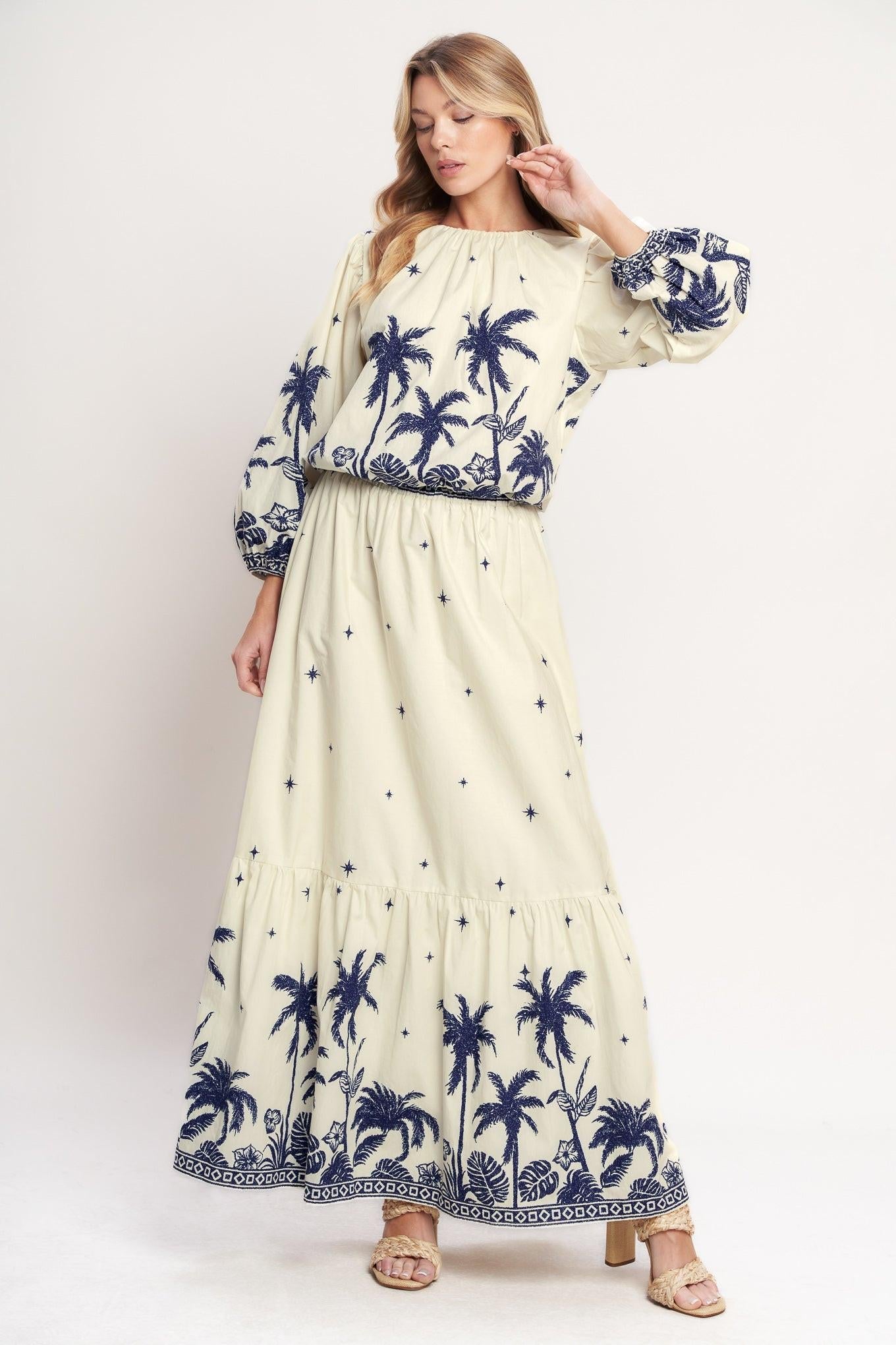 BOHO CONSTELLATION WOVEN MAXI SKIRT - Glamourous Grace
