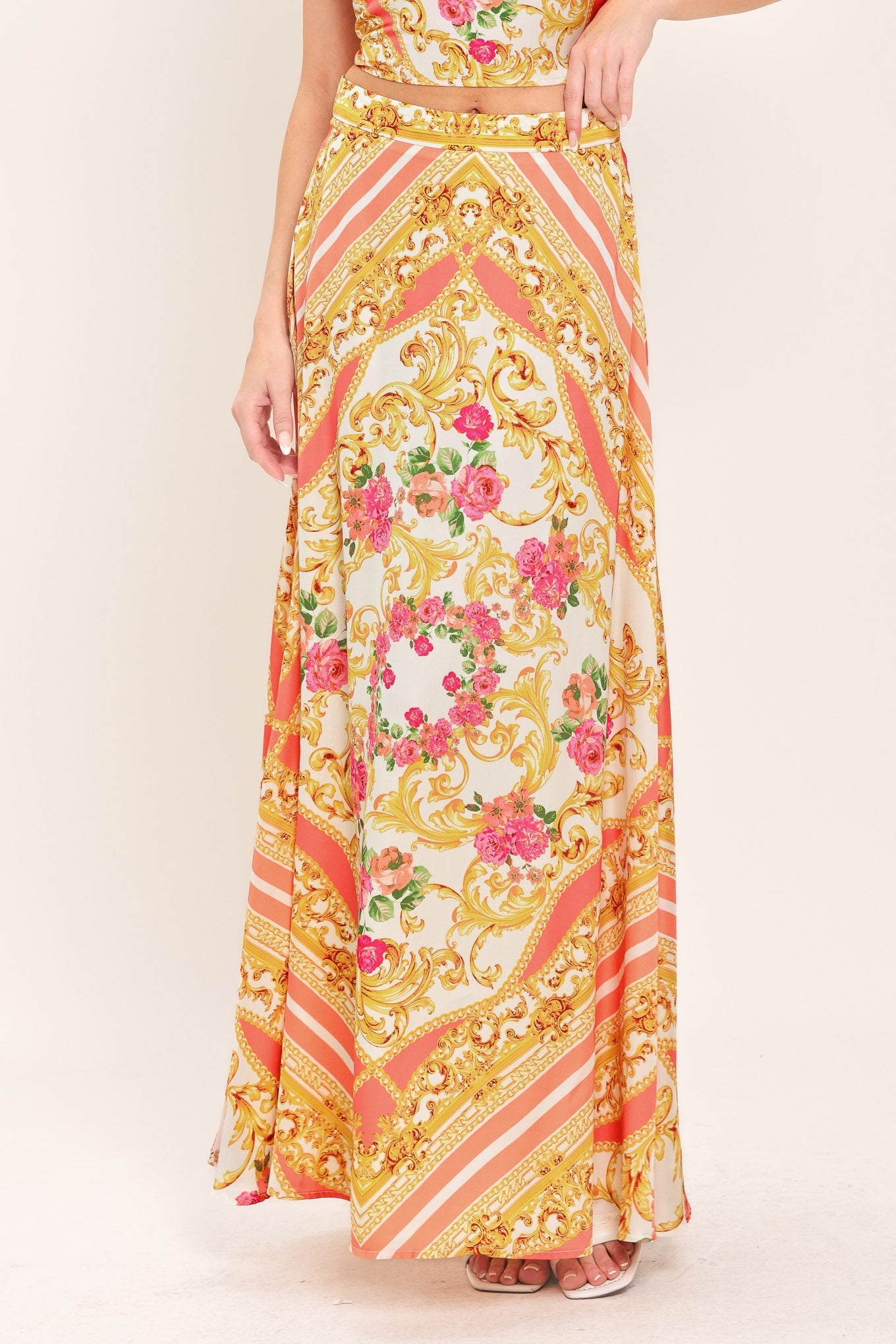 LUXE LOVE STORY WOVEN MIDI CIRCLE SKIRT - Glamourous Grace