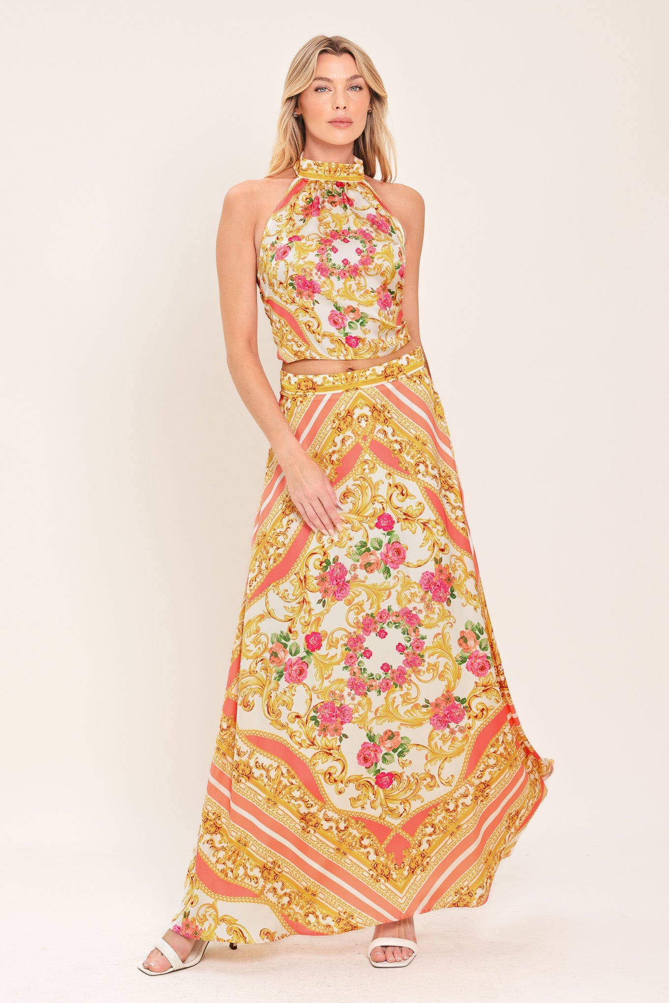 LUXE LOVE STORY WOVEN MIDI CIRCLE SKIRT - Glamourous Grace