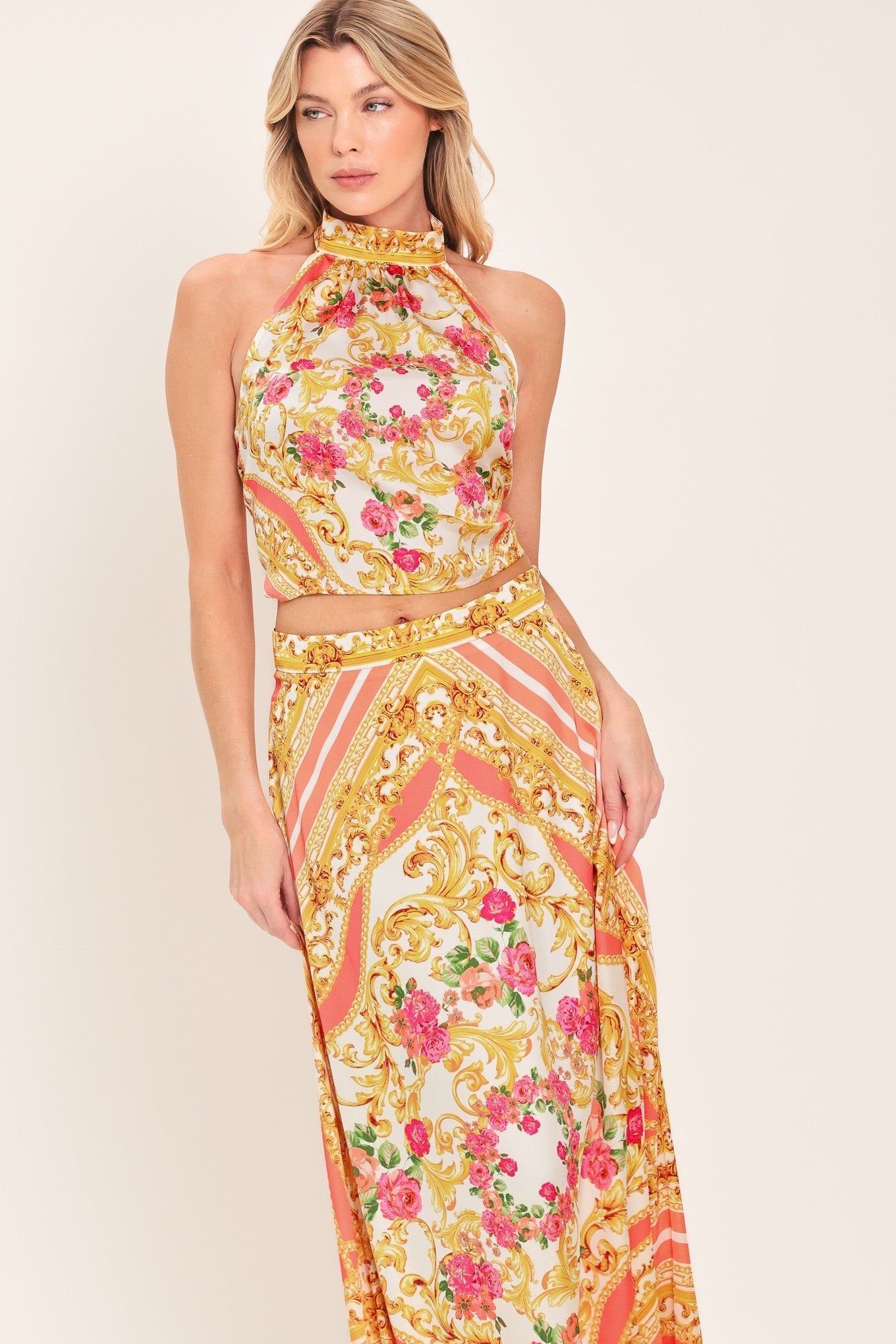 LUXE LOVE STORY WOVEN MIDI CIRCLE SKIRT - Glamourous Grace