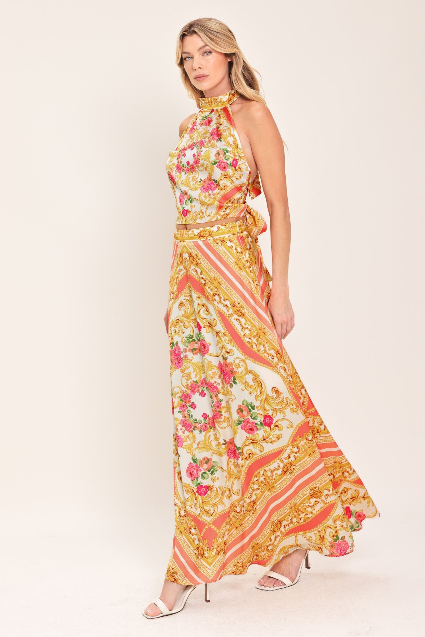 LUXE LOVE STORY WOVEN MIDI CIRCLE SKIRT - Glamourous Grace