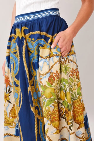 BAROQUE ESCAPE WOVEN MIDI SKIRT - Glamourous Grace
