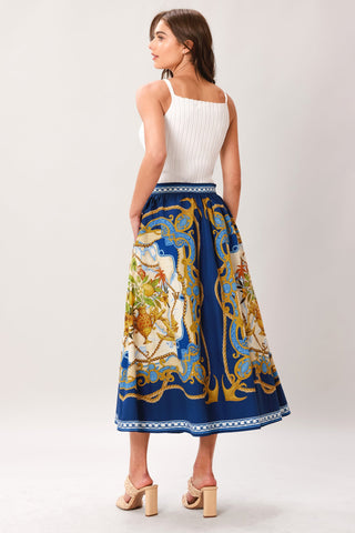 BAROQUE ESCAPE WOVEN MIDI SKIRT - Glamourous Grace