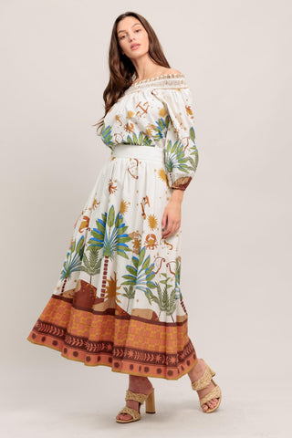 SUNLIT GARDEN WOVEN FULL MIDI SKIRT - Glamourous Grace