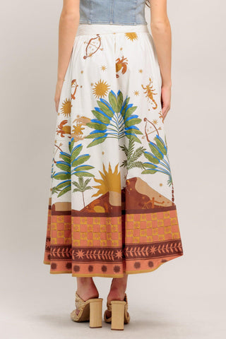 SUNLIT GARDEN WOVEN FULL MIDI SKIRT - Glamourous Grace