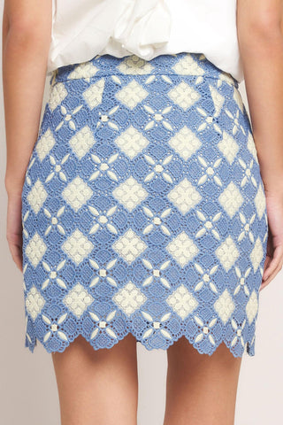 COASTAL WOVEN LACE MINI SKIRT - Glamourous Grace