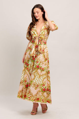 PALACE ROSE STATEMENT WOVEN CIRCLE MIDI SKIRT - Glamourous Grace