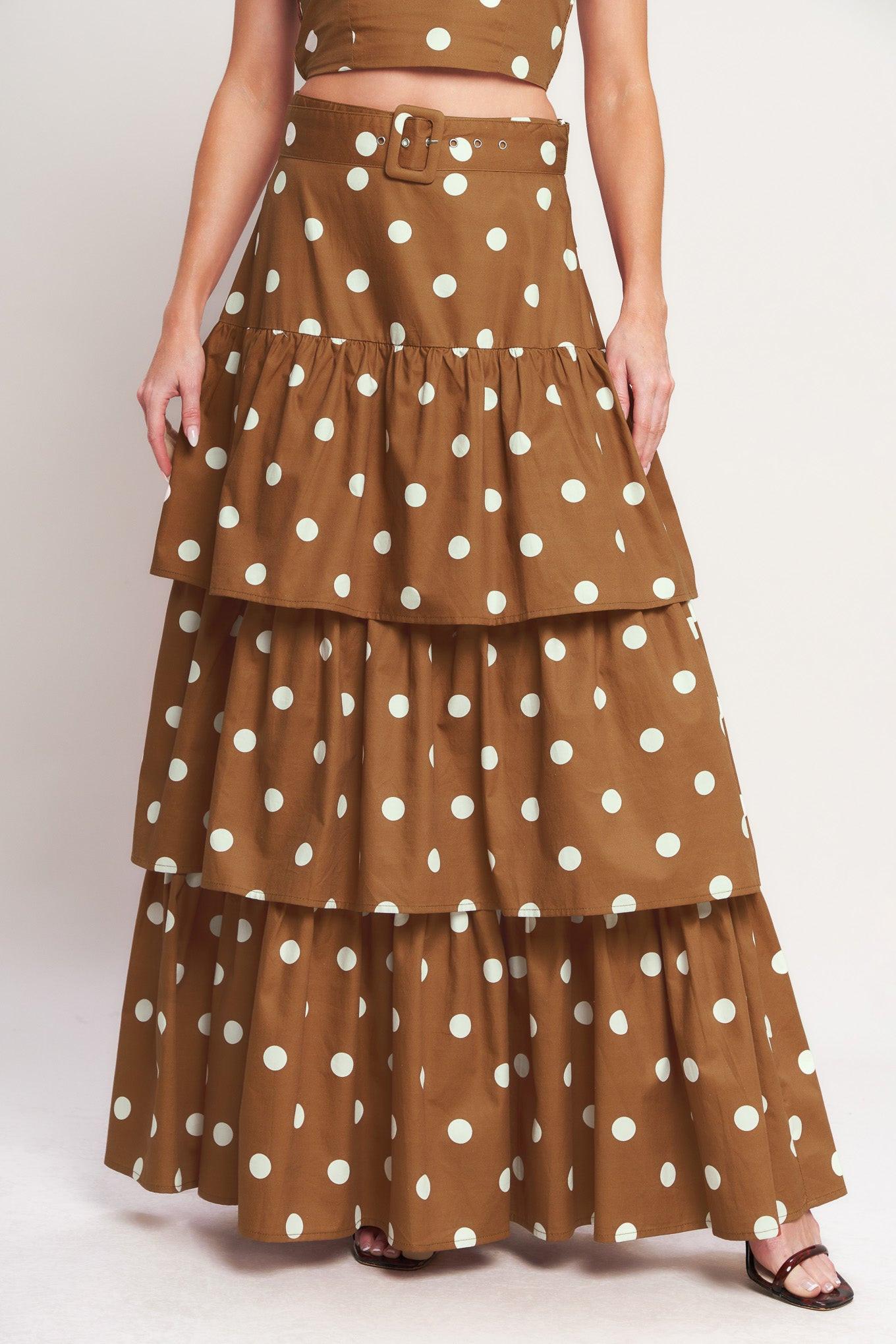 BROWN SUGAR DOT WOVEN SKIRT - Glamourous Grace