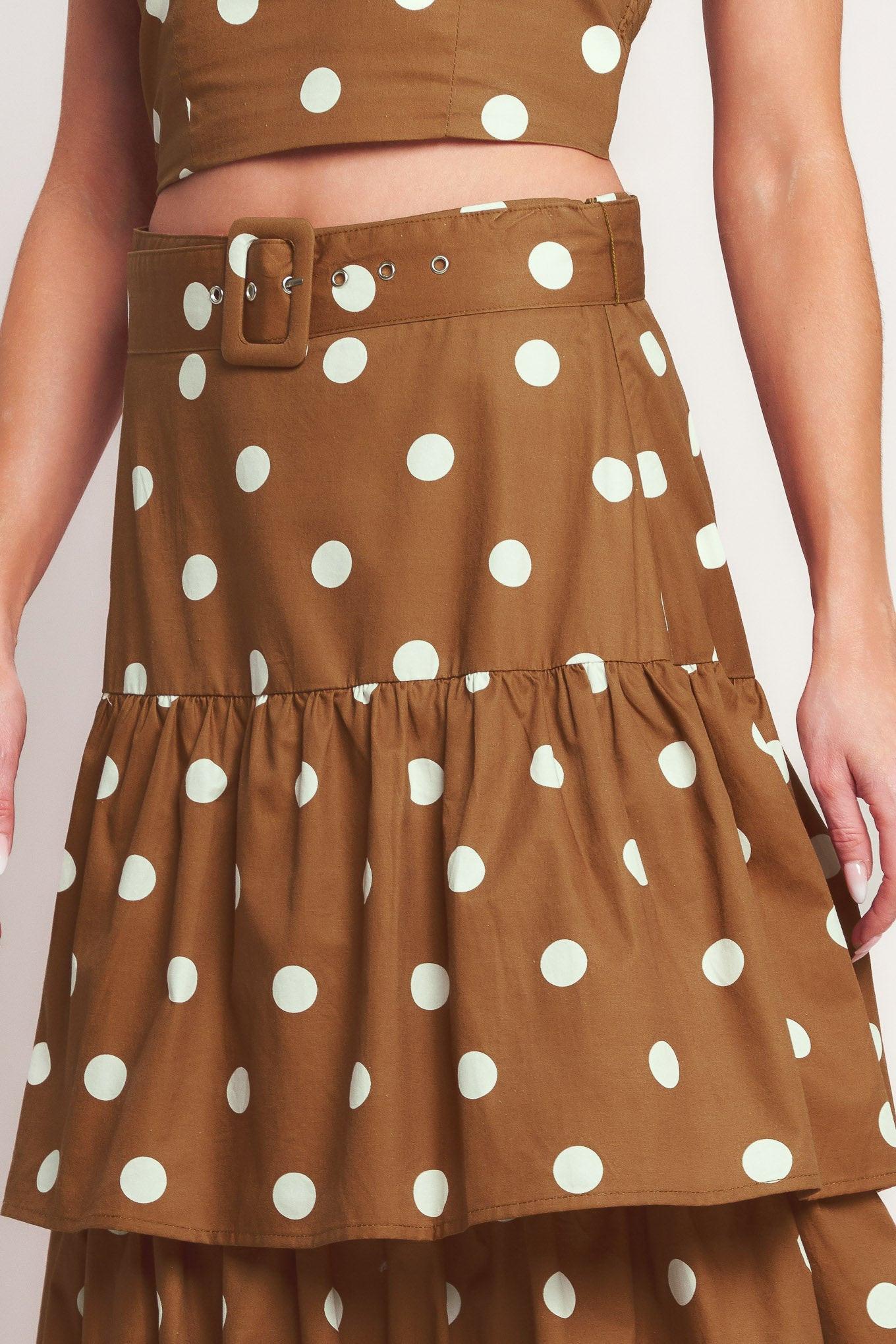 BROWN SUGAR DOT WOVEN SKIRT - Glamourous Grace