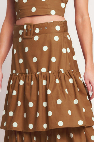 BROWN SUGAR DOT WOVEN SKIRT - Glamourous Grace