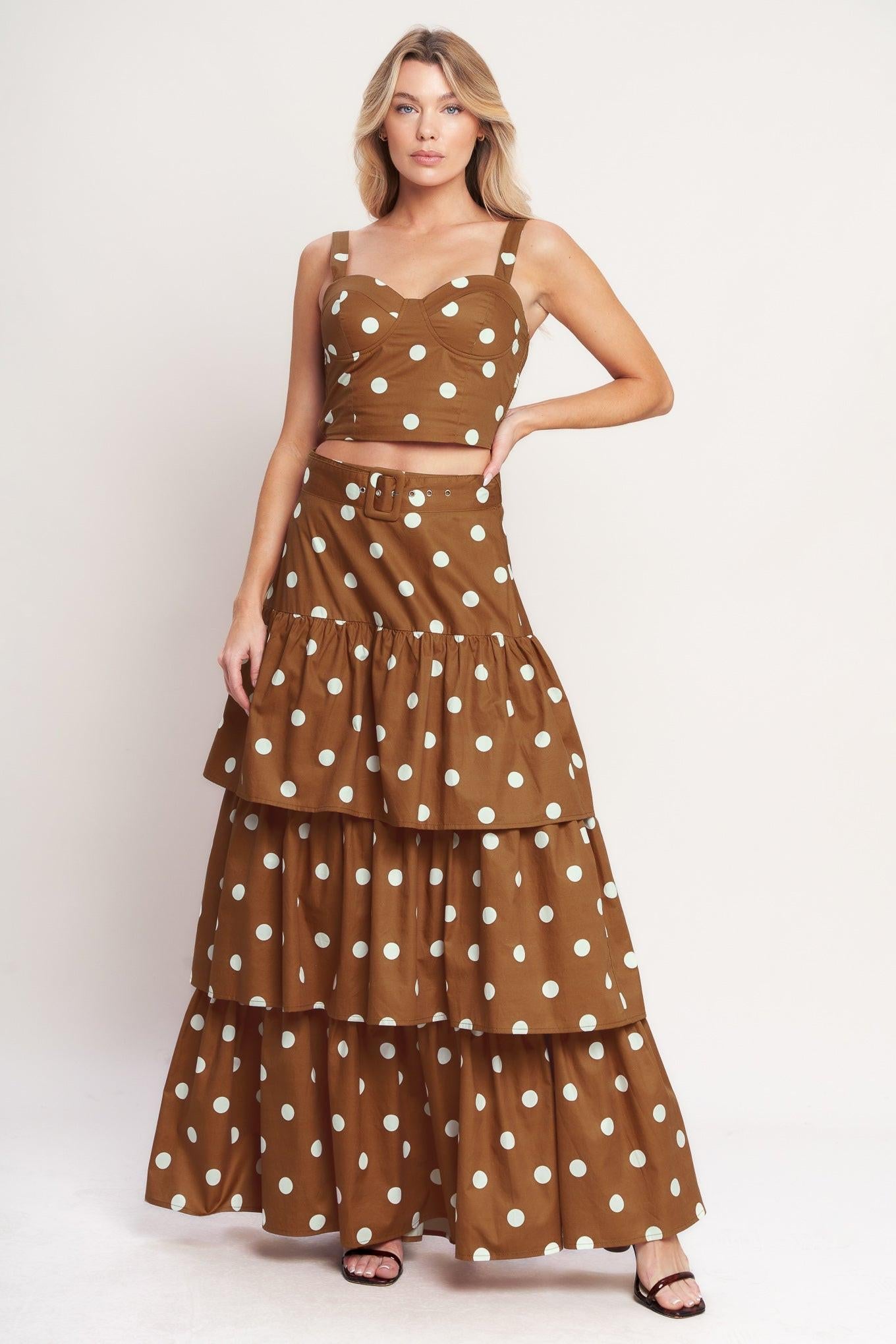 BROWN SUGAR DOT WOVEN SKIRT - Glamourous Grace