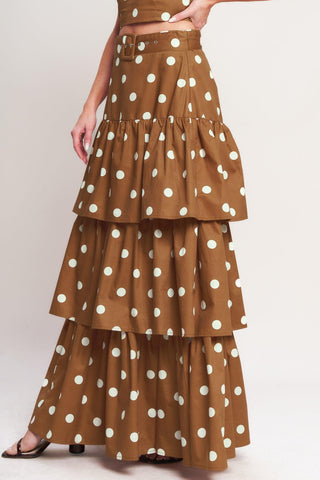 BROWN SUGAR DOT WOVEN SKIRT - Glamourous Grace