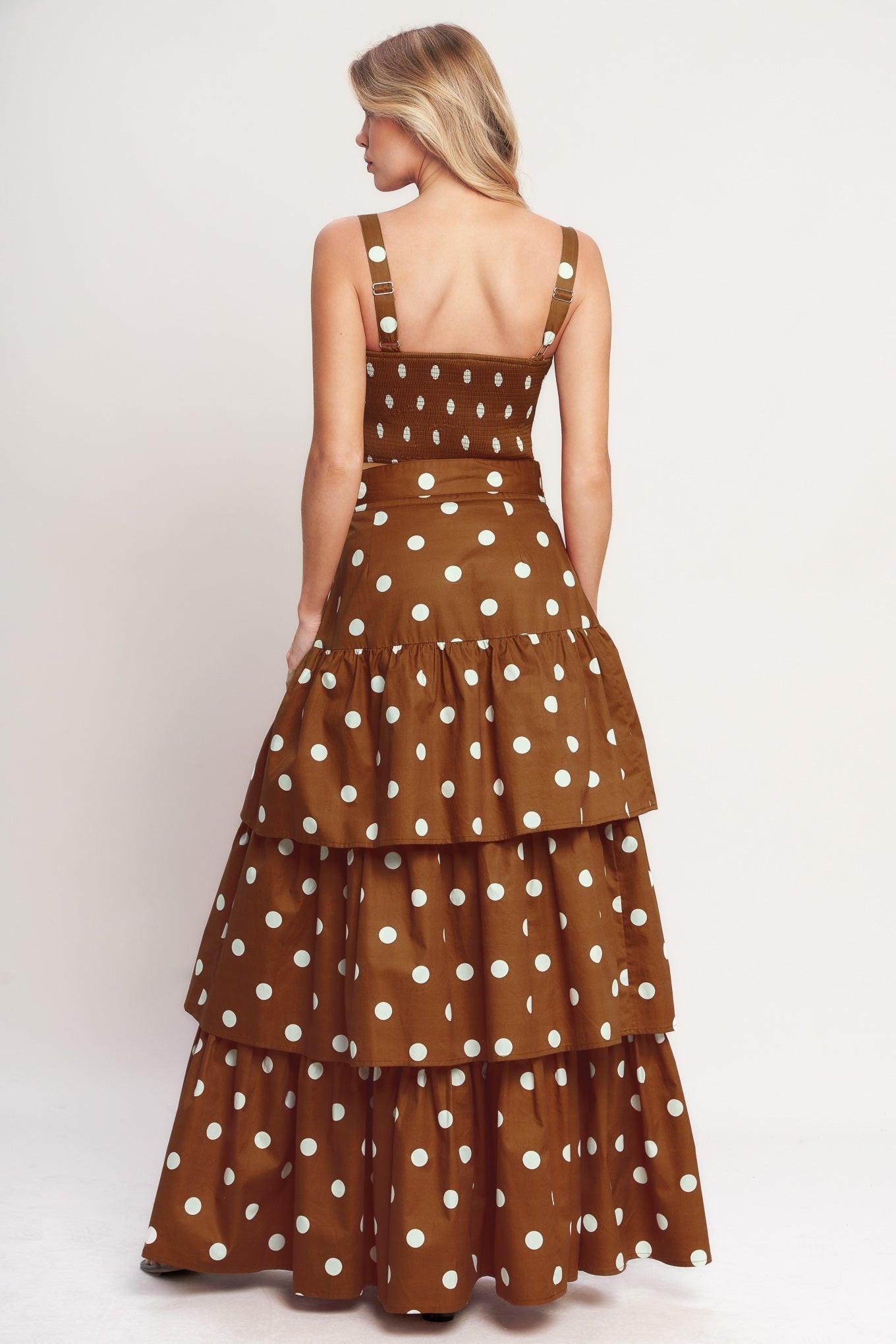 BROWN SUGAR DOT WOVEN SKIRT - Glamourous Grace