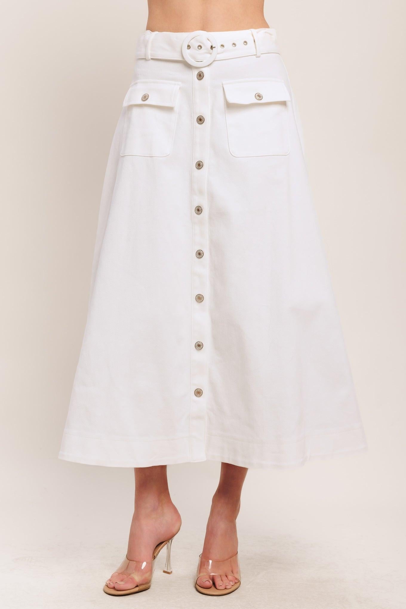 EASY WEAR WESTERN WOVEN MIDI SKIRT - Glamourous Grace