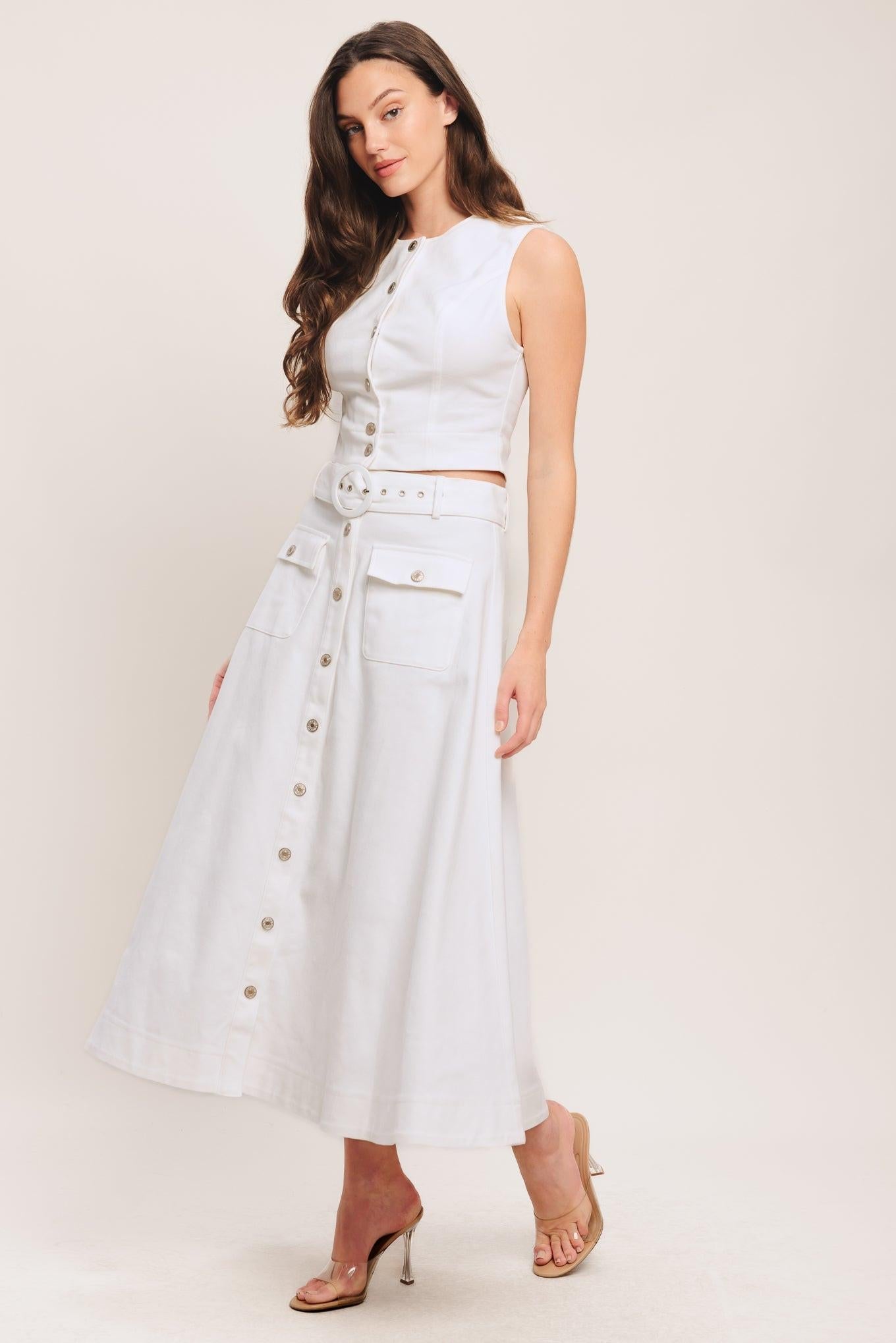 EASY WEAR WESTERN WOVEN MIDI SKIRT - Glamourous Grace