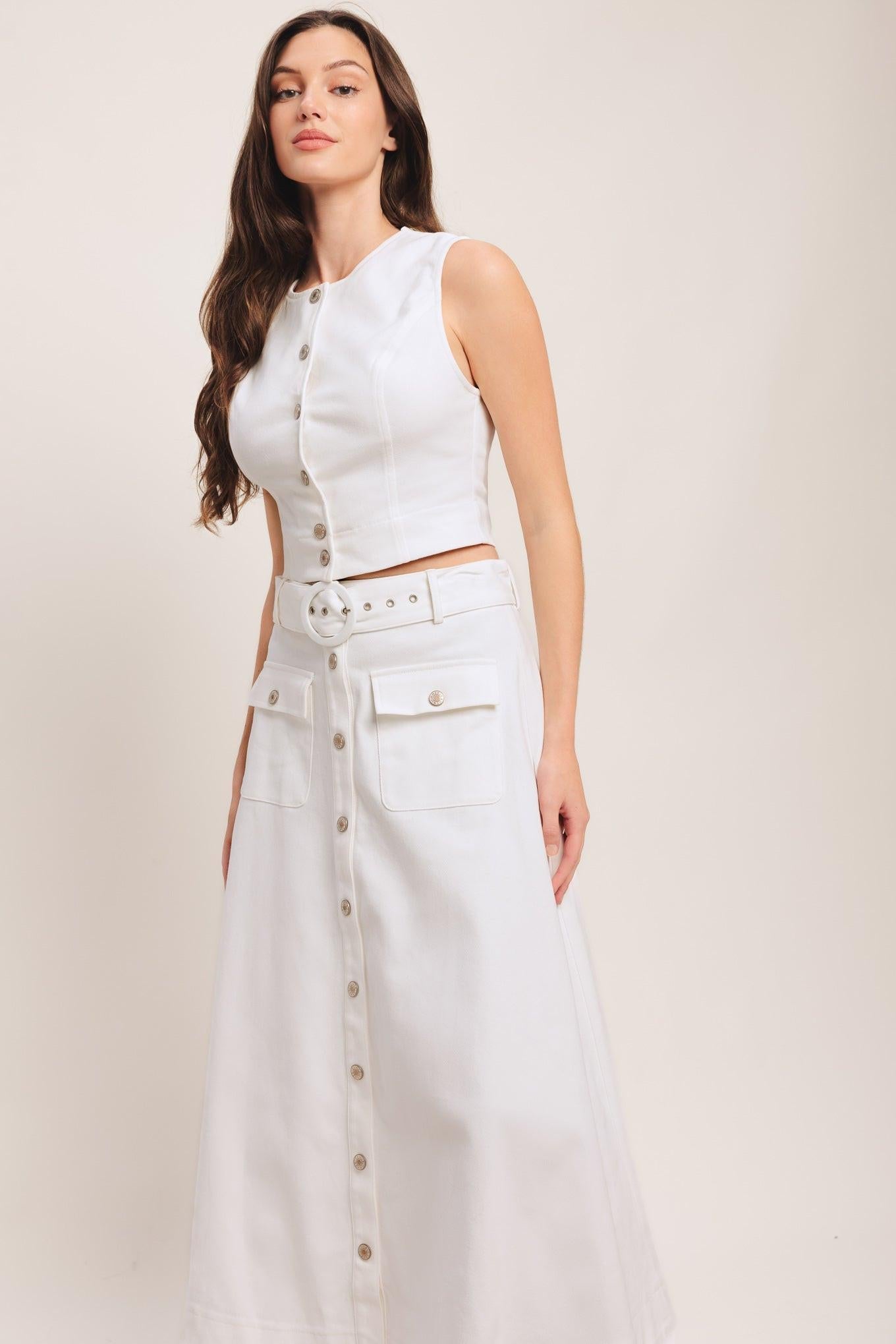 EASY WEAR WESTERN WOVEN MIDI SKIRT - Glamourous Grace
