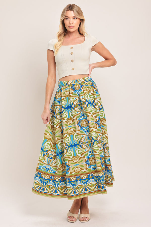 ISLAND MOSAIC WOVEN FULL SKIRT - Glamourous Grace